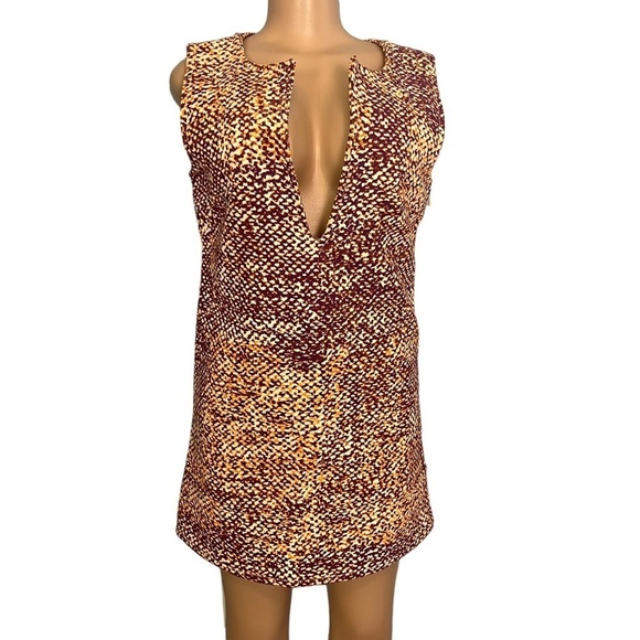 Just Cavalli Multicolor Canvas Plunge Neck Shift Dress - Picture 2 of 9